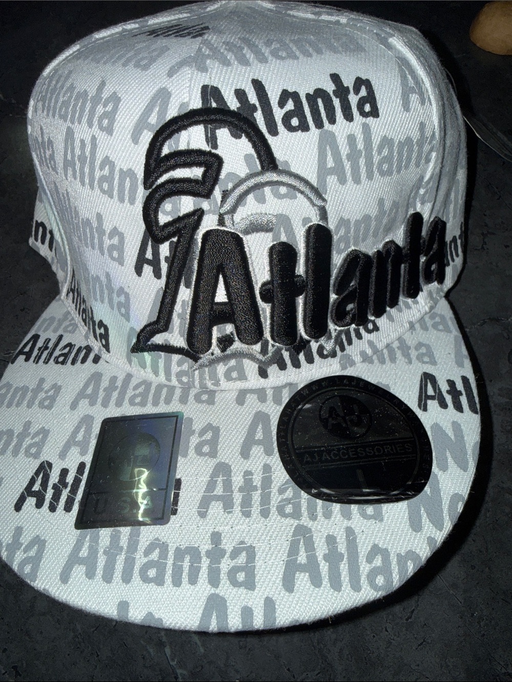 Atlanta Graphic Snapback Hat - Black & White